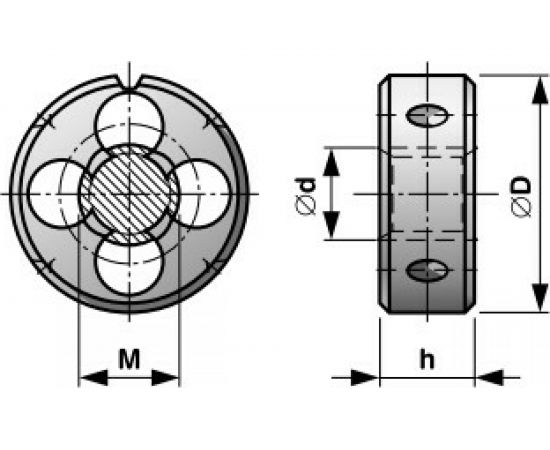 Плашка Bucovice Tools М 4 Шаг 0.5 мм HSSE 290041 – изображение 2