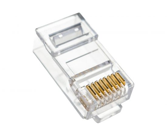 Коннектор TWT RJ45 UTP 8P8C, универсальный, со вставкой, cat.6, 100 шт. PL45-8P8C-6V – изображение 2