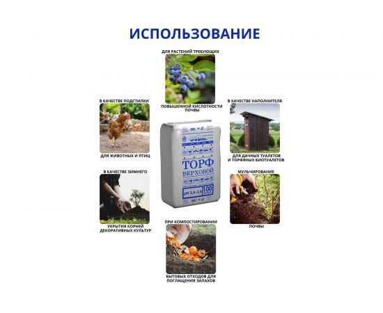 Кислый верховой торф Двина 100 л СС_Торф_Синий_100 – изображение 3