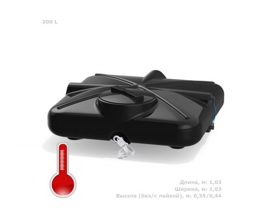 Бак для душа РОСА с крышкой и подогревом POLIMER GROUP 200 л DRS200S112 – изображение 3