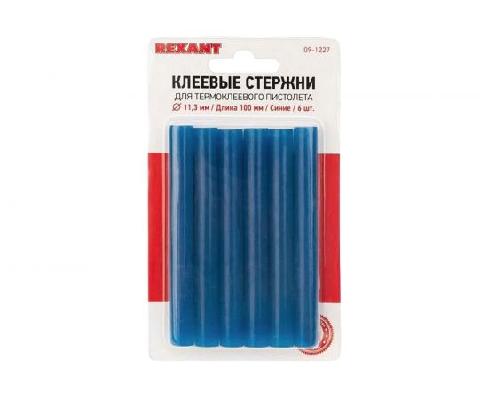 Клеевые стержни Rexant 11х100 мм синие 6 шт. 09-1227 – изображение 4
