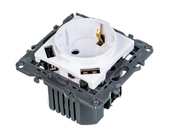 Розетка ЭРА Elegance 14410901, 2PE, 16A/250В, шторки, с 2xUSB 5В/3А, белый, 10/100/2000 Б0047867 – изображение 6