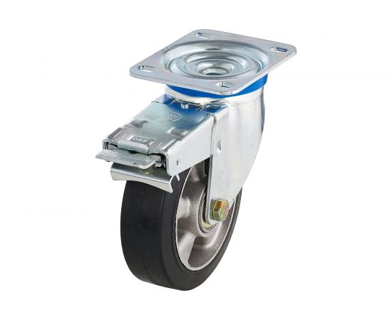 Колесо с вращающейся опорой, пластиной крепления и передним тормозом (160 мм; 300 кг) Tellure rota 727910 – изображение 7