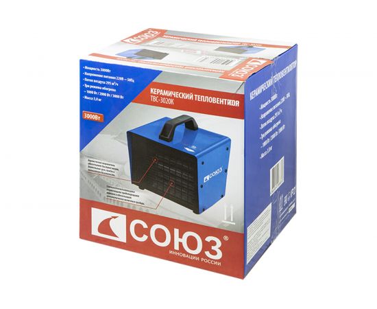 Керамический тепловентилятор 3кВт СОЮЗ ТВС-3020К – изображение 8