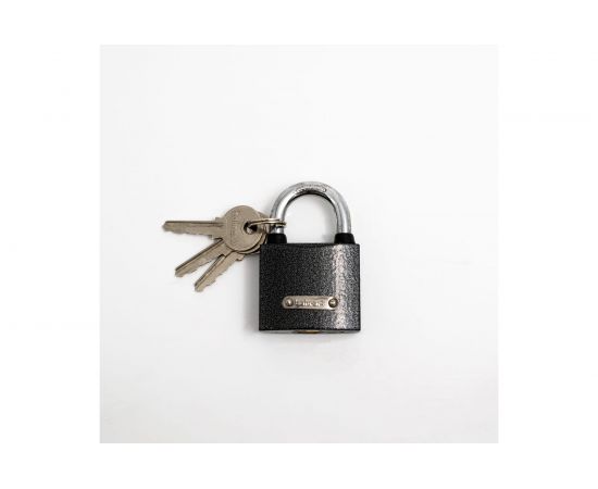 Навесной замок Bohrer ПД-38 дужка сталь, 6 мм, 3 ключа, корпус чугун 71010381 