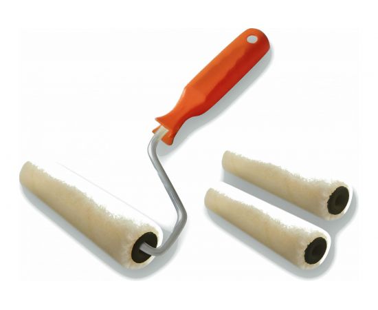 Валик DECOR 150 мм, d 15 мм, бюгель 6 мм, ворс 5 мм, велюр запаска, ручка удлиненная стандарт mini 