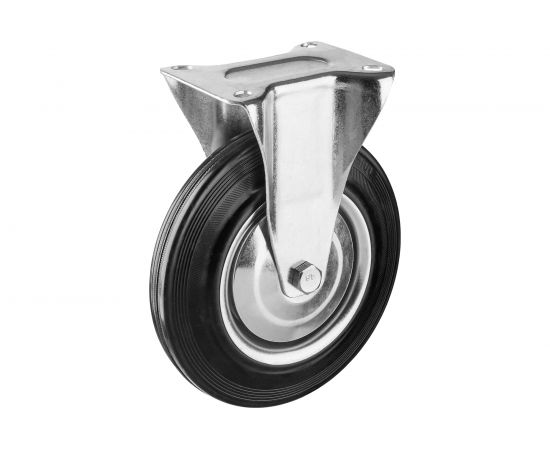 Колесо неповоротное (200 мм; г/п 185 кг; резина/металл; игольчатый подшипник) ЗУБР 30936-200-F 