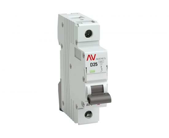 Автоматический выключатель EKF AVERES AV-6, 1P, 25A, D, 6kA, SQ mcb6-1-25D-av 