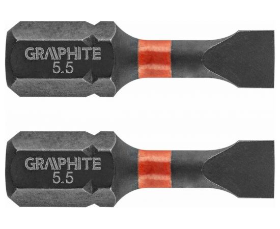 Биты ударные Graphite SL5.5 x 25 мм 1/4" S2 2 шт. 56H510 
