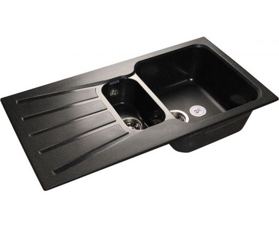 Мойка GRANFEST STANDART GF-S--940KL мрамор, 1.5 чаши+крыло, 940х495 мм, черный S-940 KL 