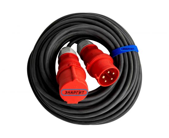 Удлинитель шнур ЭНАРГИТ 380 Вольт, КГ 5х2,5 ГОСТ 1 розетка 30 метров IP44 КГ525-30-1-44 
