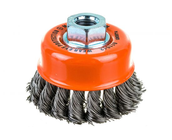Щетка чашка (75 мм; М14Х2; крученая металлическая проволока 0.5 мм) для УШМ HARDEN 611512 