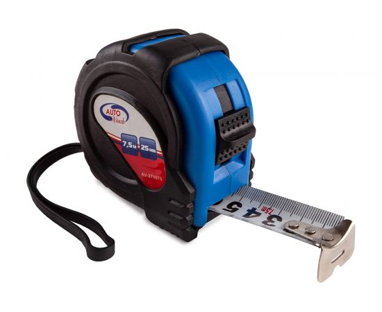 Рулетка обрезиненный корпус 7,5мх25мм AUTOVIRAZH AV-271075 