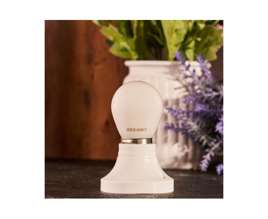 Филаментная лампа REXANT Шарик GL45 9.5 Вт 2700K E27 матовая колба 604-135 – изображение 2