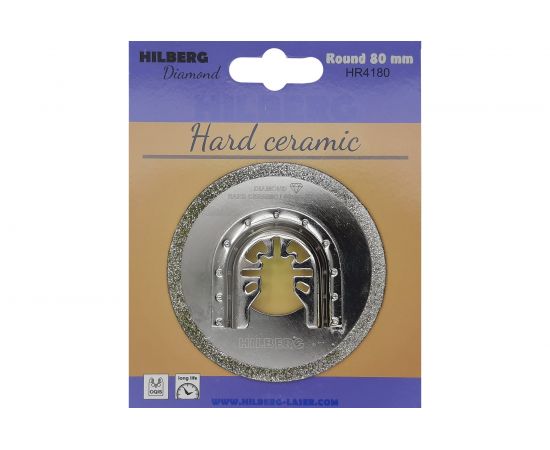 Полотно алмазное отрезное по керамике и керамограниту Round El-P 80 мм Hilberg HR4180 – изображение 2