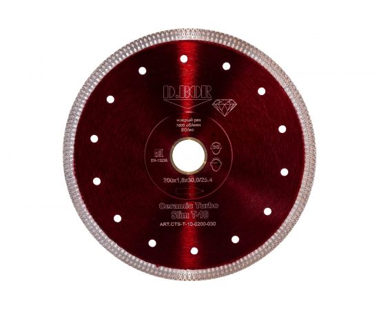 Диск алмазный Ceramic Turbo Slim T-10 (200x1.8x30/25.4 мм) D.BOR CTS-T-10-0200-030 – изображение 2
