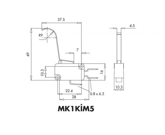 Микро-выключатель Emas MK1KIM5 – изображение 2