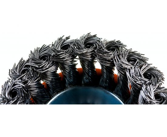 Щетка чашка (75 мм; М14Х2; крученая металлическая проволока 0.5 мм) для УШМ HARDEN 611512 – изображение 4