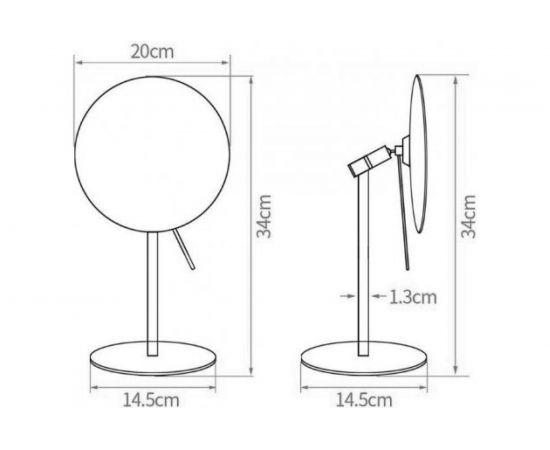 Косметическое зеркало Aquanet 2218 настольное, круглое, диаметр 20 см 00204517 – изображение 5