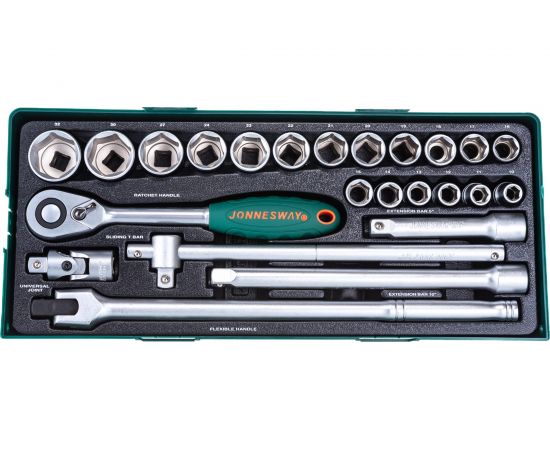 Набор торцевых головок 1/2"DR 10-32 мм 24 предмета (ложемент) Jonnesway S04H4524ST (S04H4524SP) 