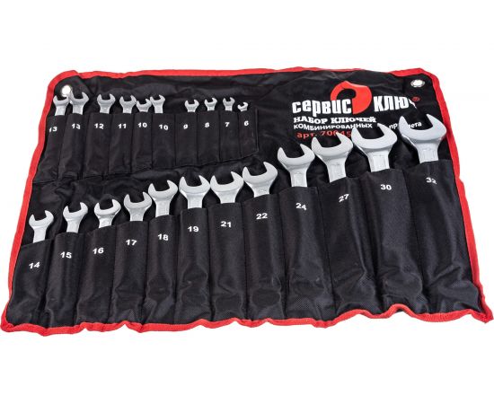 Набор ключей 22 предмета сумка СЕРВИС КЛЮЧ 6-19, 21,22,24,27,30,32, холодный штамп CR-V 70045 