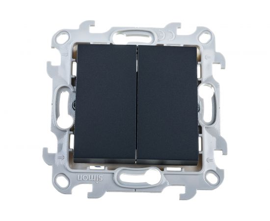 Двухклавишный переключатель Simon графит 2410397-038 