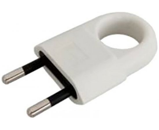 Вилка duwi без заземления с кольцом белая 10А 250В (евровилка CEE 7/16) 30474 6 