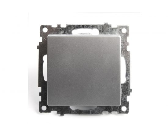1-клавишный выключатель (механизм) STEKKER GLS10-7103-03, 250V, 10А, серия Катрин, серебро 39575 