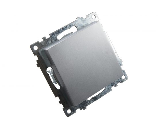1-клавишный выключатель (механизм) STEKKER GLS10-7103-03, 250V, 10А, серия Катрин, серебро 39575 – изображение 2