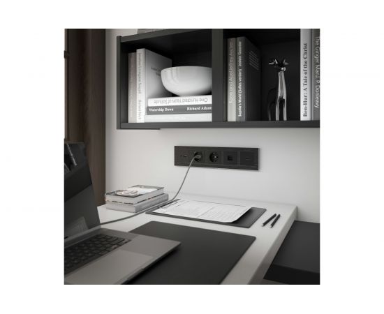 Розетка Ethernet RJ-45 WERKEL черный матовый W1181008 a051606 – изображение 2