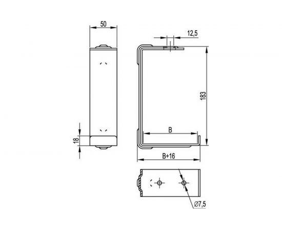 Скоба DKC CS на лоток с основанием 150 10шт BBA1015 – изображение 2