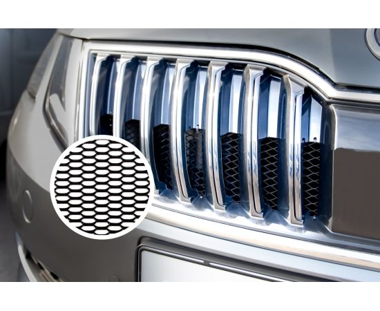 Облицовка радиатора KRAFT алюминий 100 х 20 см черная ячейки 20мм х 5мм сота KT 835477 – изображение 2