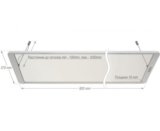 Инфракрасный обогреватель THERMO GLASS PION 1300Вт, 220В, пр CRYSTAL-13 – изображение 3