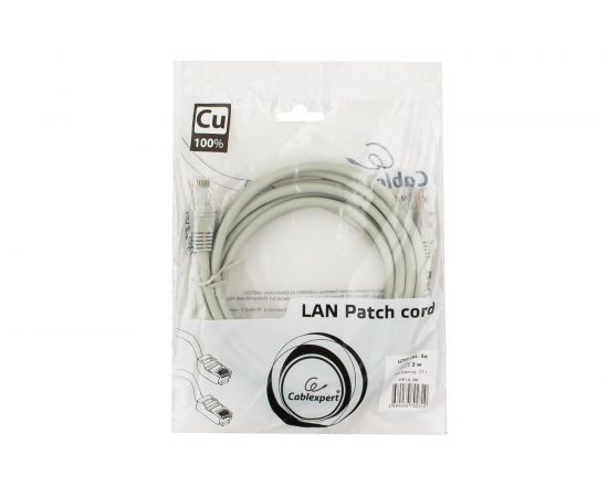 Медный патч-корд Cablexpert UTP PP10-3M кат.5e, 3м, литой, многожильный серый PP10-3M – изображение 3