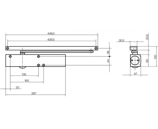 Доводчик дверной GEZE TS5000 EN2-6 со скользящей тягой, серебристый 68880 – изображение 4