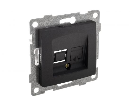 Механизм телефонной розетки GUSI ELECTRIC Bravo RJ12, одинарной, СУ, графит С10Т1-010 