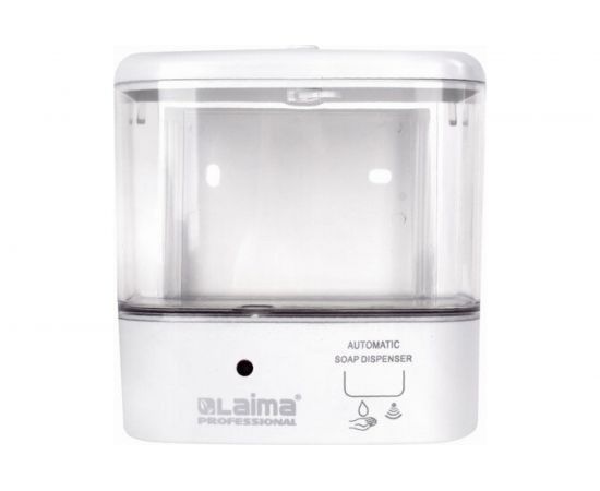 Диспенсер для жидкого мыла ЛАЙМА CLASSIC наливной, сенсорный, 0.6 л, ABS-пластик, белый 607315 