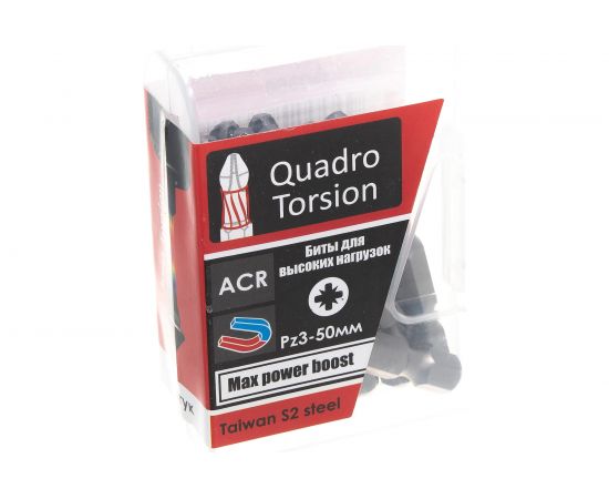 Бита (10 шт; PZ3; 50 мм; 1/4"" E6.3) Quadro Torsion 420350 