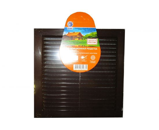 Решетка вентиляционная Люкс (155х155 мм; сетка; коричневая) Космовент Л155КР 