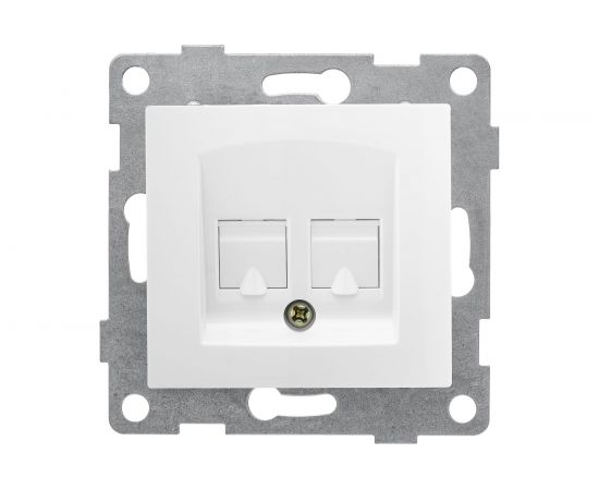 Механизм компьютерной и телефонной розетки GUSI ELECTRIC Bravo RJ45, RJ12, СУ, белый С10КТ-001 