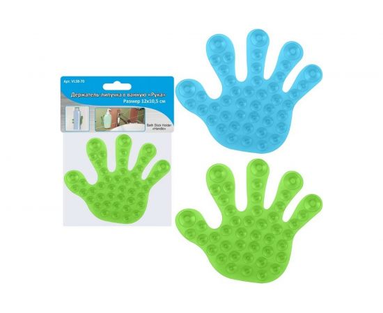 Держатель-липучка в ванную МУЛЬТИДОМ Рука 12х10,5 см., 3 цв VL38-70 