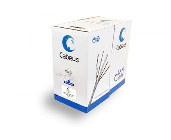 Кабель Cabeus витая пара, категория 6, 4 пары 0,57мм, одножильный, серый UTP-4P-Cat.6-SOLID-GY 