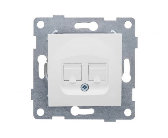 Компьютерная розетка GUSI ELECTRIC Ugra МЕХ RJ45, двойной, СУ, белый С11К2-001 