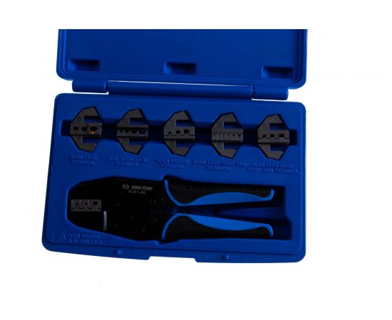 Храповичный кримпер для обжима изолированных наконечников (7 предметов, кейс) KING TONY 42107GX – изображение 2