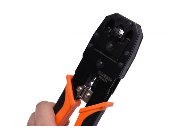 Пресс-клещи для обжима модульных разъемов Harden 190 мм, на RJ45, RJ11, RJ12 660631 – изображение 2