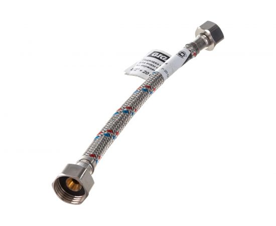 Гибкая подводка для воды Gigant с оплеткой из нержавеющей стали, 1/2""х20 см, г/г P-20-GG – изображение 2