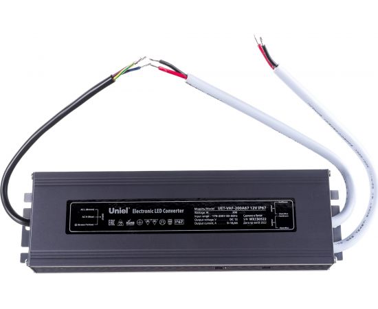 Блок питания Uniel 200A67 12V IP67 2 выхода UET-VAF UL-00007579 – изображение 2