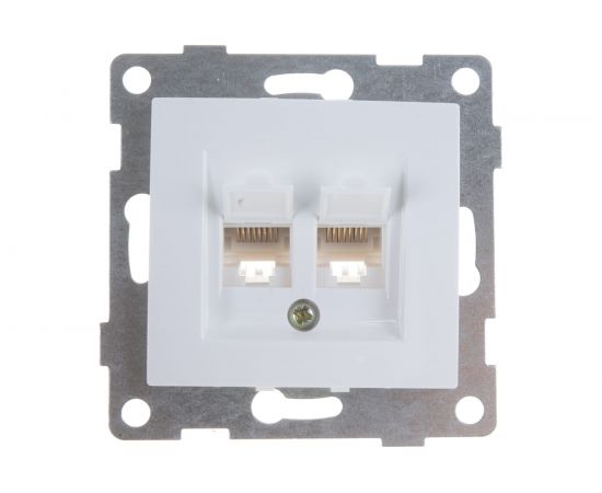 Механизм компьютерной и телефонной розетки GUSI ELECTRIC Bravo RJ45, RJ12, СУ, белый С10КТ-001 – изображение 2