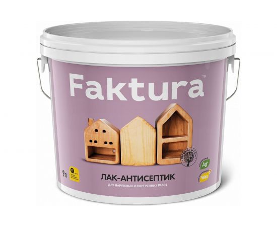 Водорастворимый лак-антисептик FAKTURA золотой дуб 9л О02516 – изображение 2