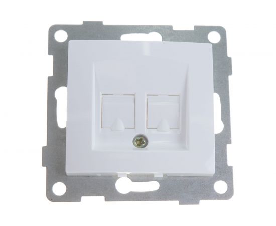 Механизм компьютерной и телефонной розетки GUSI ELECTRIC Bravo RJ45, RJ12, СУ, белый С10КТ-001 – изображение 3